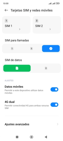 Pulsa la tarjeta SIM deseada.