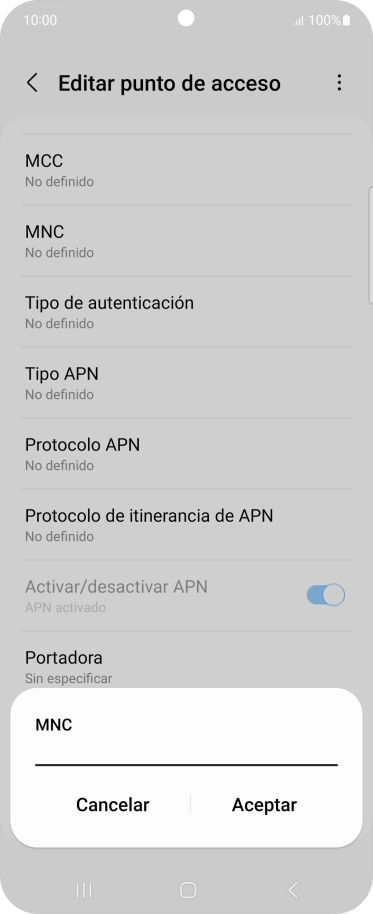 Introduce 01 y pulsa Aceptar.