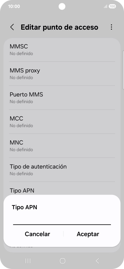 Introduce default y pulsa Aceptar.
