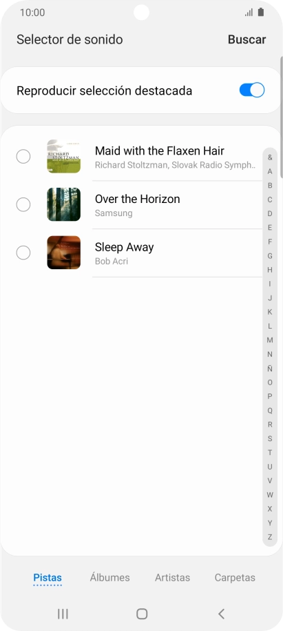 Pulsa los timbres de llamada deseados para escucharlos.