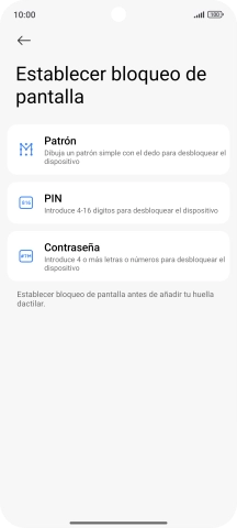 Pulsa el código de seguridad deseado.