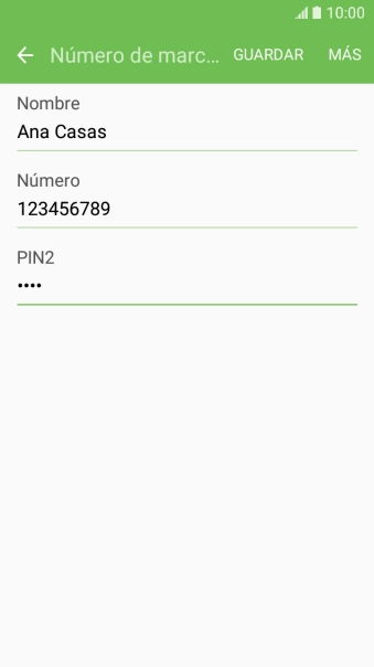 Introduce el código PIN2 y pulsa GUARDAR.