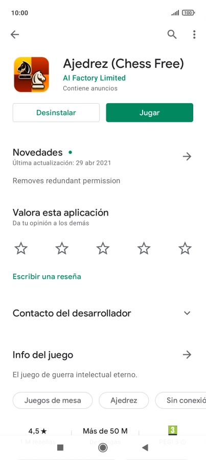 Pulsa Desinstalar.