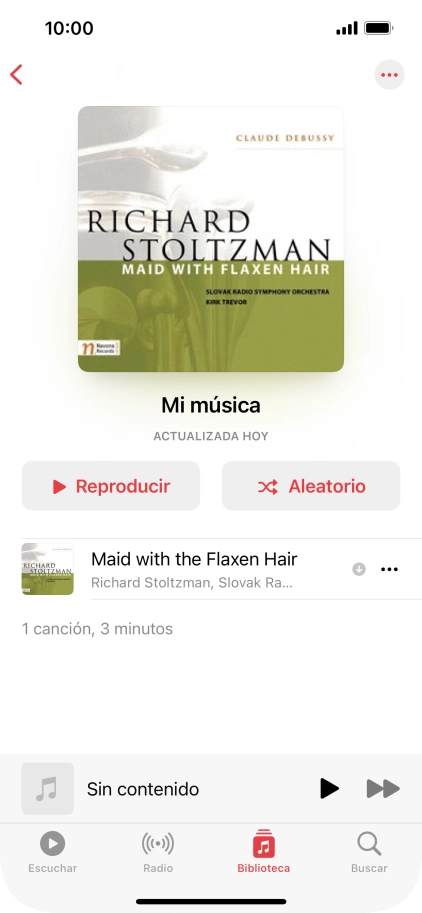 Desplázate a la categoría o a la lista de reproducción deseada y pulsa el archivo de música deseado.