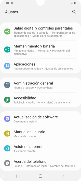 Pulsa Administración general.