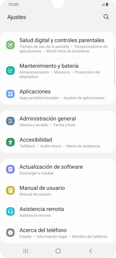 Pulsa Administración general.
