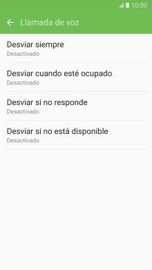 Pulsa el tipo de desvío deseado.