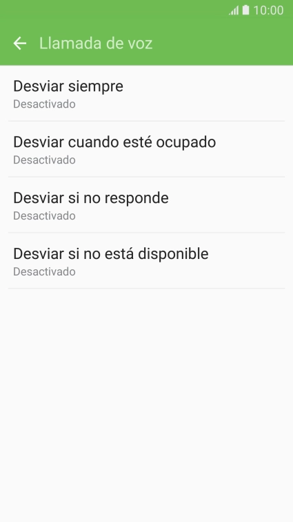 Pulsa el tipo de desvío deseado.
