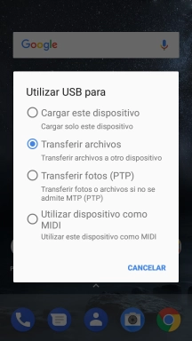 Pulsa Transferir archivos. Pulsa Transferir archivos.