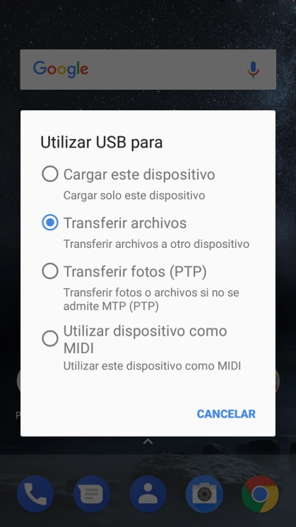 Pulsa Transferir archivos. Pulsa Transferir archivos.