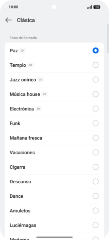 Pulsa los timbres de llamada deseados para escucharlos.