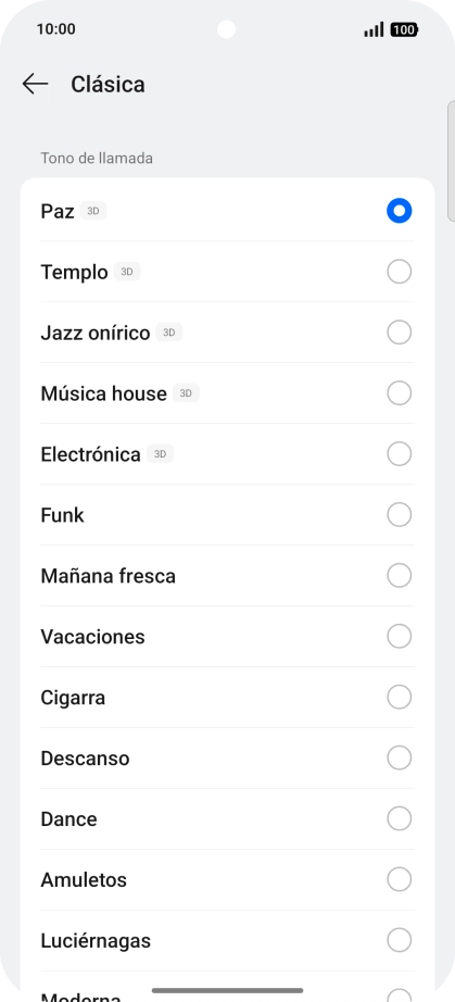 Pulsa los timbres de llamada deseados para escucharlos.