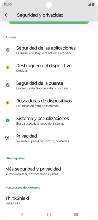 Pulsa Desbloqueo del dispositivo.