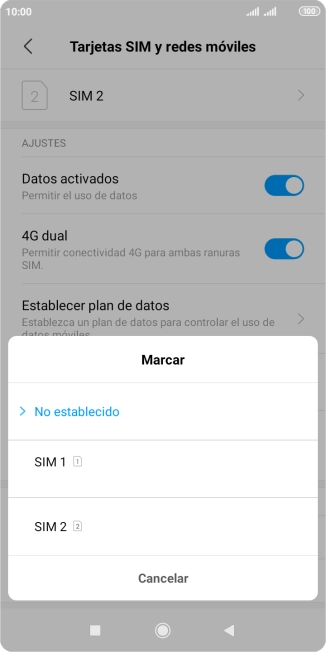 Pulsa el ajuste deseado.