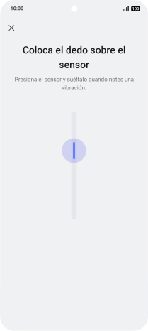 Sigue las indicaciones de la pantalla para crear una huella digital como código de seguridad.