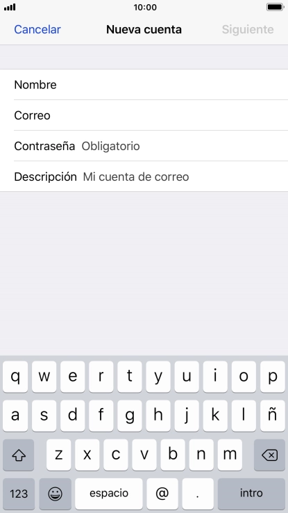 Pulsa Contraseña e introduce la contraseña de tu cuenta de correo electrónico.