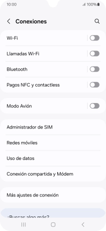 Pulsa Conexión compartida y Módem.