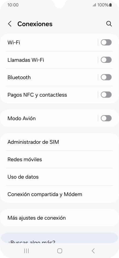 Pulsa Conexión compartida y Módem.