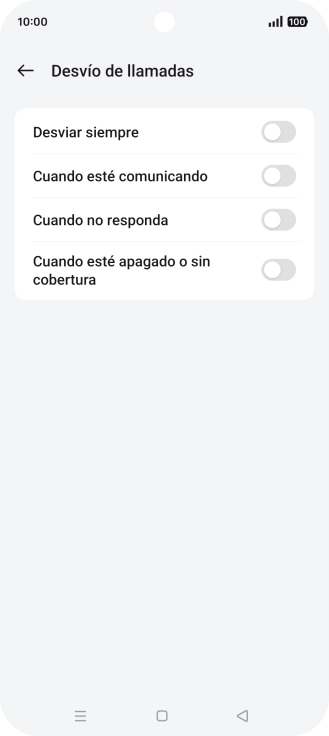 Pulsa el indicador  junto al tipo de desvío deseado.