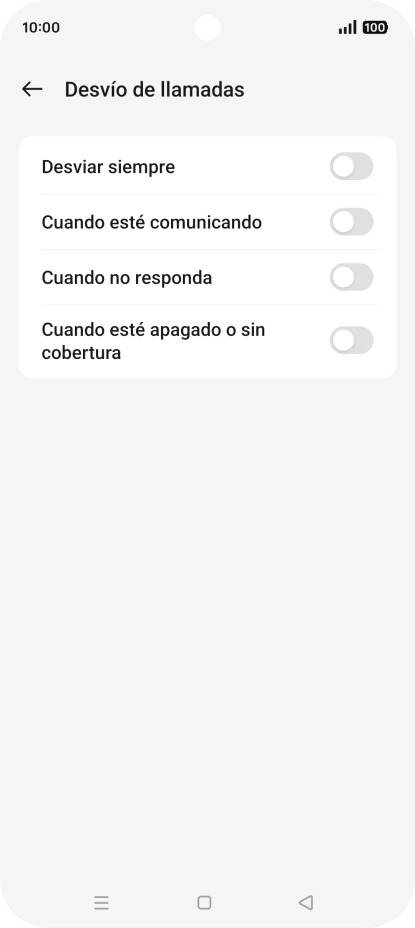 Pulsa el indicador  junto al tipo de desvío deseado.