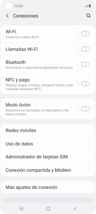 Pulsa Redes móviles.