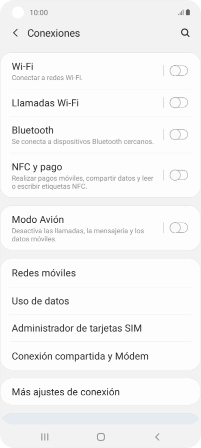 Pulsa Redes móviles.