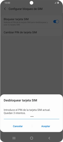 Introduce tu código PIN y pulsa Aceptar.