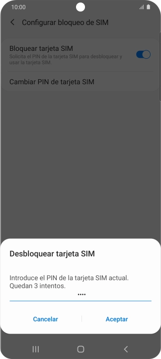 Introduce tu código PIN y pulsa Aceptar.