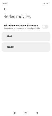 Pulsa la red deseada.