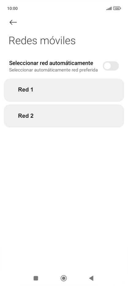 Pulsa la red deseada.