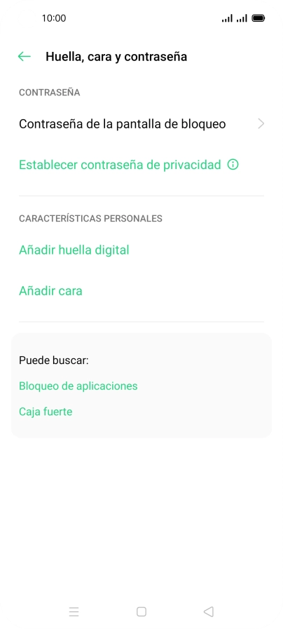 Pulsa Contraseña de la pantalla de bloqueo e introduce el código de seguridad extra que has creado anteriormente.