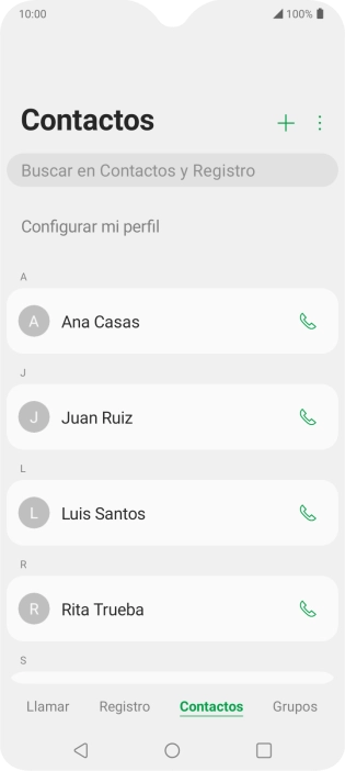 Pulsa el contacto deseado. Pulsa el contacto deseado.
