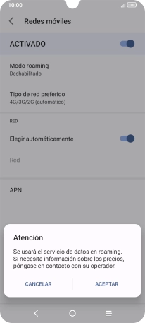 Si activas la función, pulsa ACEPTAR.