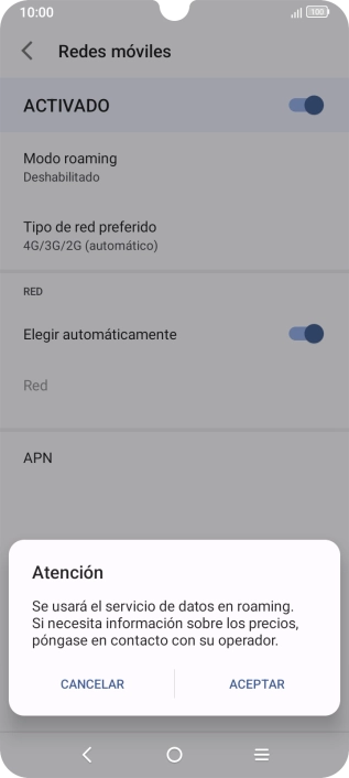 Si activas la función, pulsa ACEPTAR.