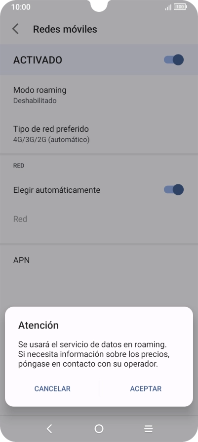 Si activas la función, pulsa ACEPTAR.
