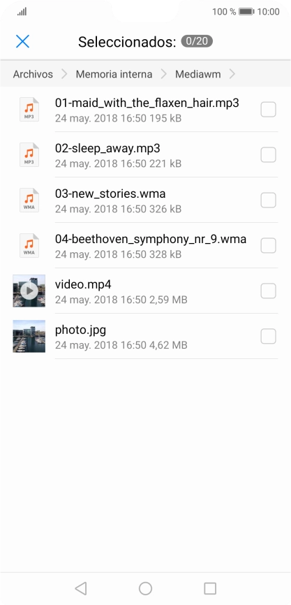 Pulsa el archivo deseado.