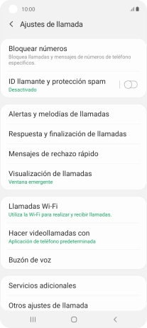 Pulsa Servicios adicionales.