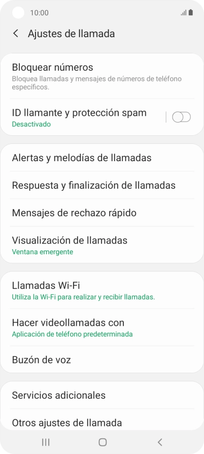 Pulsa Servicios adicionales.