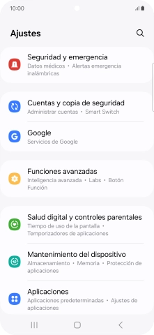 Pulsa Cuentas y copia de seguridad.