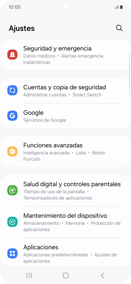 Pulsa Cuentas y copia de seguridad.