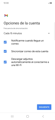 Si aparece en la pantalla esta imagen, tu cuenta de correo electrónico ha sido reconocida y configurada automáticamente. Sigue las indicaciones de la pantalla para introducir más información y terminar la configuración. Si aparece en la pantalla esta imagen, tu cuenta de correo electrónico ha sido reconocida y configurada automáticamente. Sigue las indicaciones de la pantalla para introducir más información y terminar la configuración.