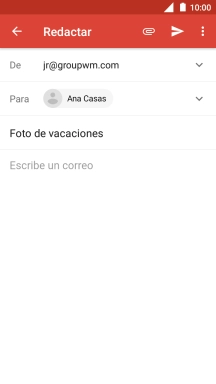 Pulsa en el campo de escritura  y escribe el texto del correo electrónico.