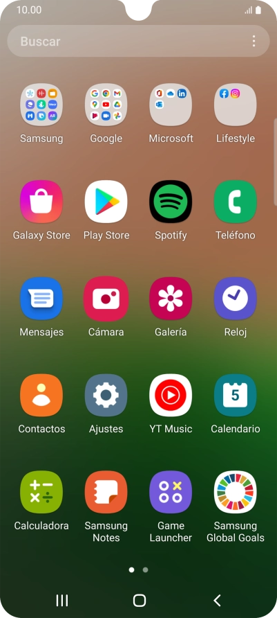 Pulsa Galería y desplázate a la carpeta deseada.