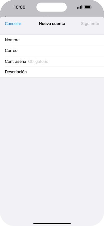 Pulsa Contraseña e introduce la contraseña de tu cuenta de correo electrónico.