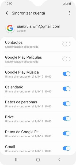 Pulsa el indicador junto a 