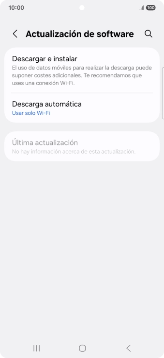 Pulsa Descargar e instalar. Si hay una versión de software nueva disponible, aparecerá ahora en la pantalla. Sigue las indicaciones de la pantalla para actualizar el software del teléfono.