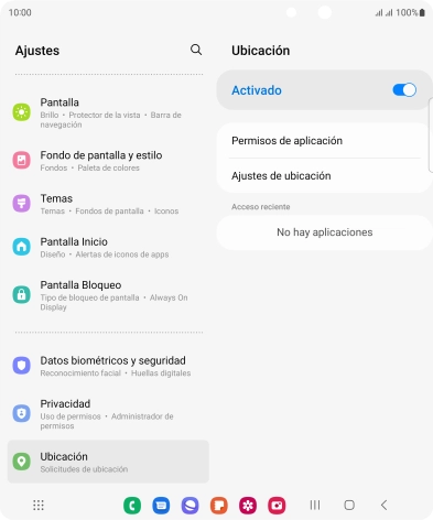 Pulsa Permisos de aplicación.