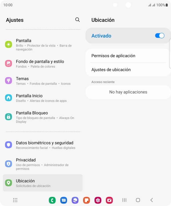 Pulsa Permisos de aplicación.