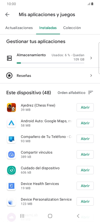 Pulsa la app deseada.