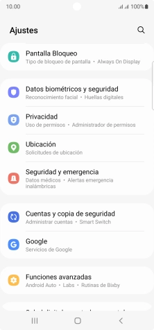 Pulsa Cuentas y copia de seguridad.